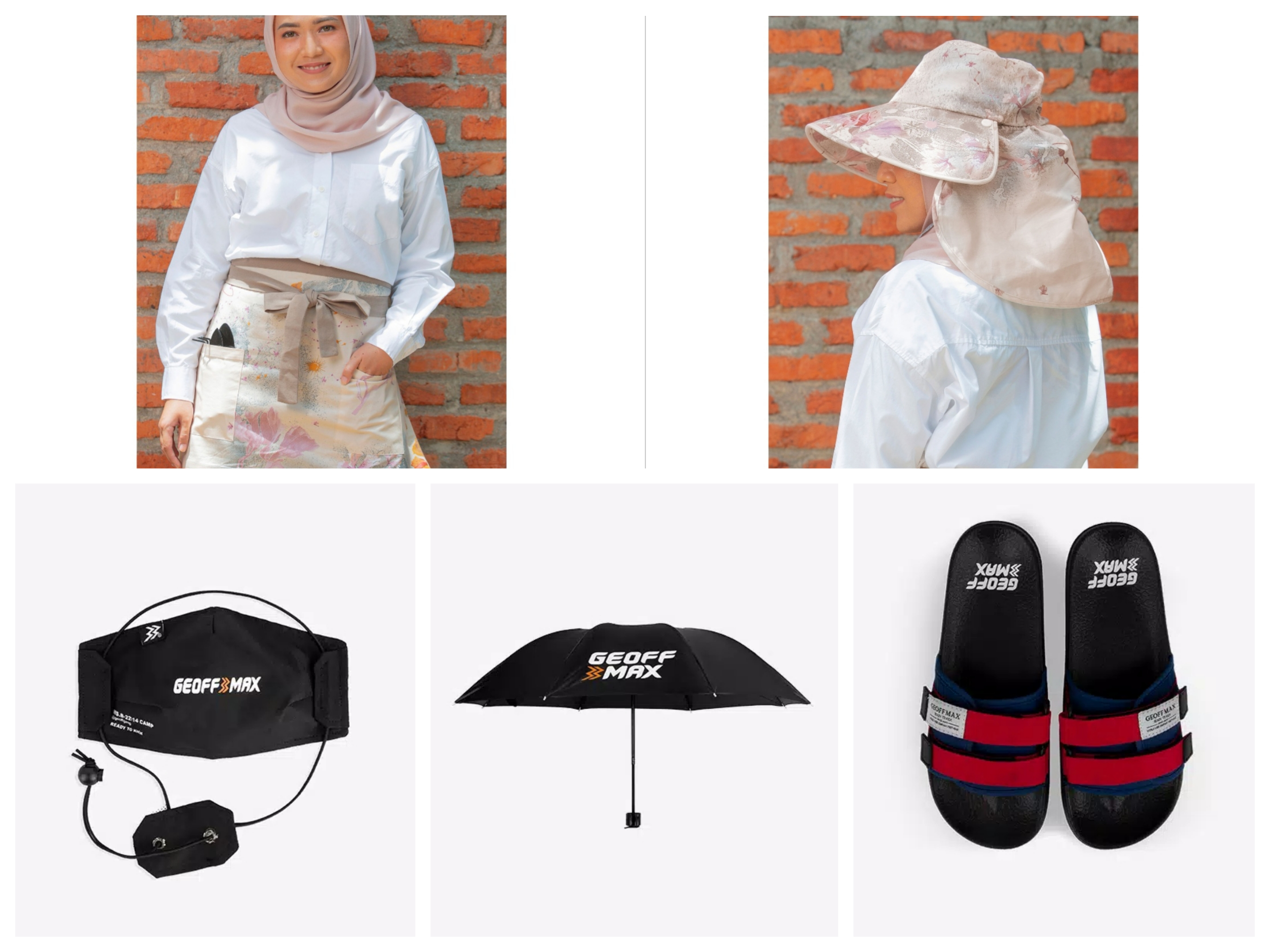 Atas: produk Ria Miranda; bawah: produk Geoff-Max