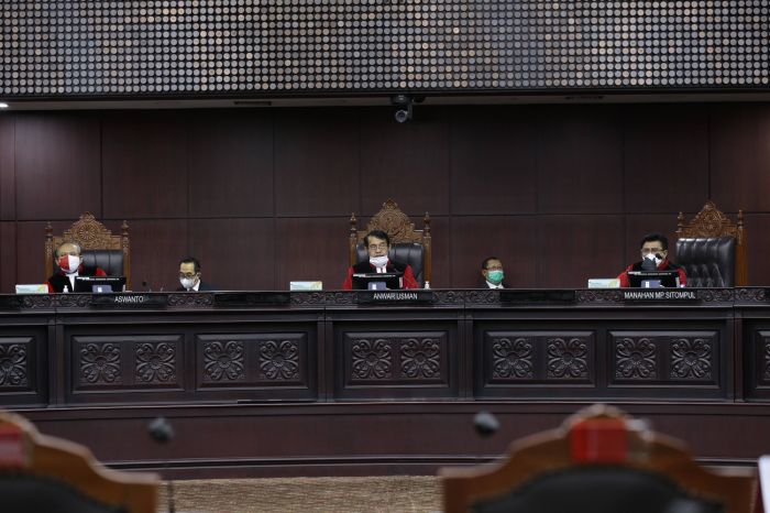 Suasana sidang di Mahkamah Konstitusi  