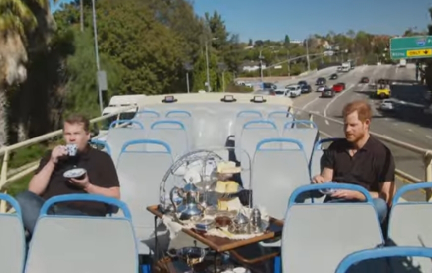 Pangeran Harry saat tampil di acara the Late Late Show with James Corden.