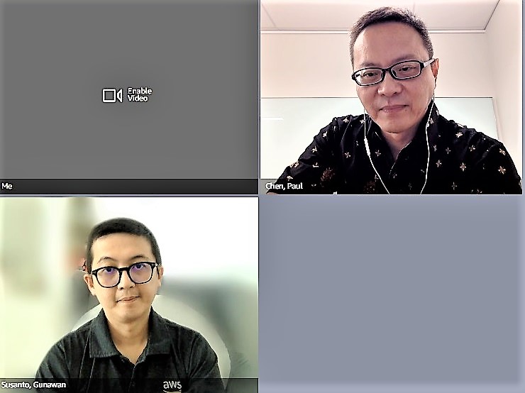 Gunawan Susanto, Country Leader PT Amazon Web Services, Indonesia (bawah) saat peluncuran lokasi edge pertama di Indonesia, Rabu (24/3/2021)