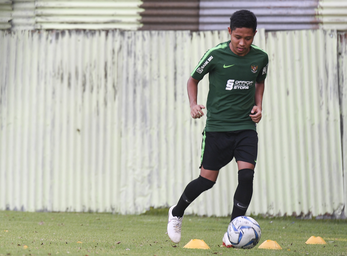 Gelandang Bhayangkara Solo FC Evan Dimas. 