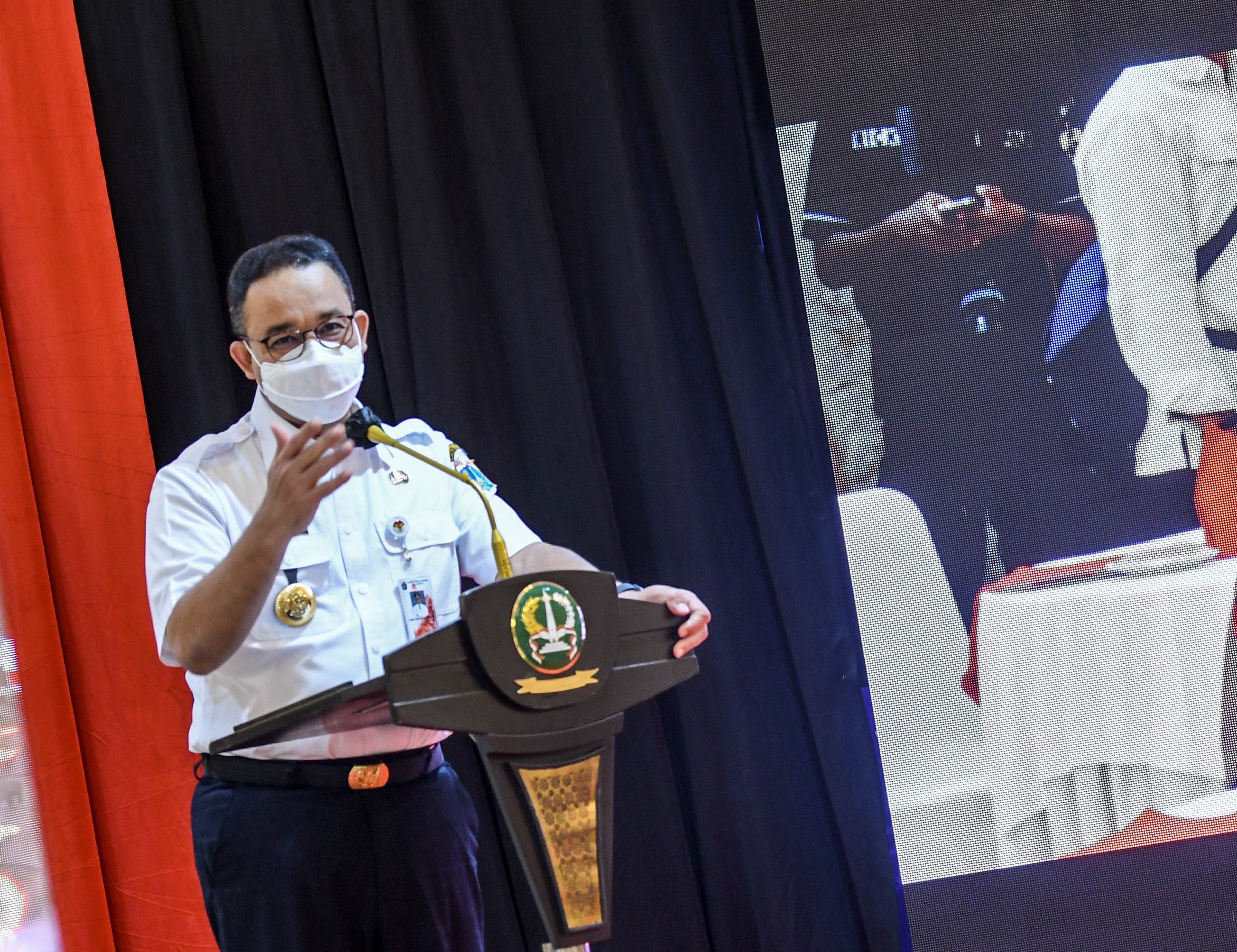 Gubernur DKI Jakarta Anies Baswedan saat memberikan sambutan.