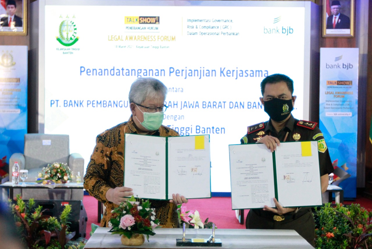  Penandatanganan Perjanjian Kerja Sama (PKS) antara Bank BJB dengan Kejaksaan Tinggi Banten.