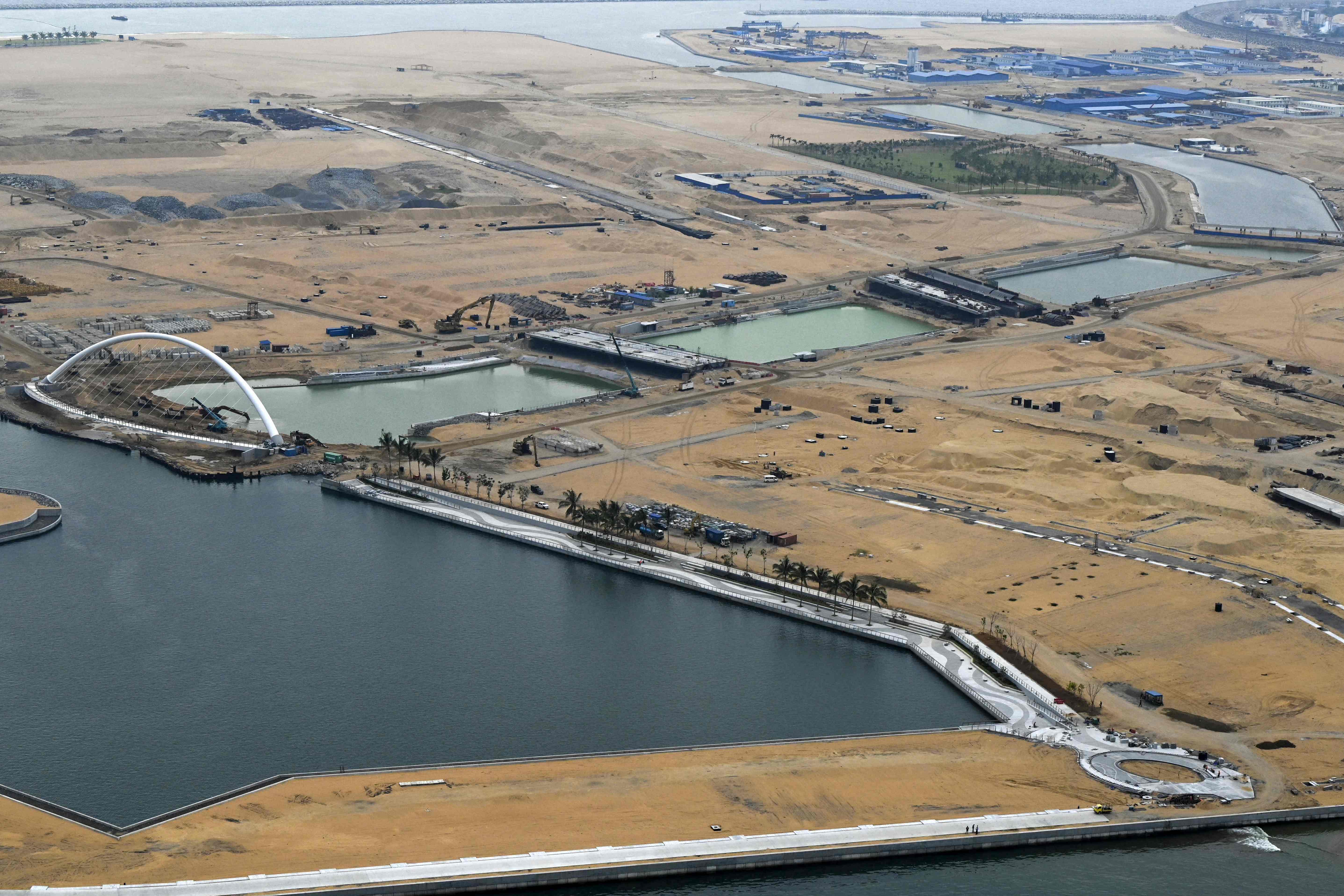 Proyek yang didanai Tiongkok untuk Port City di Kolombo. 