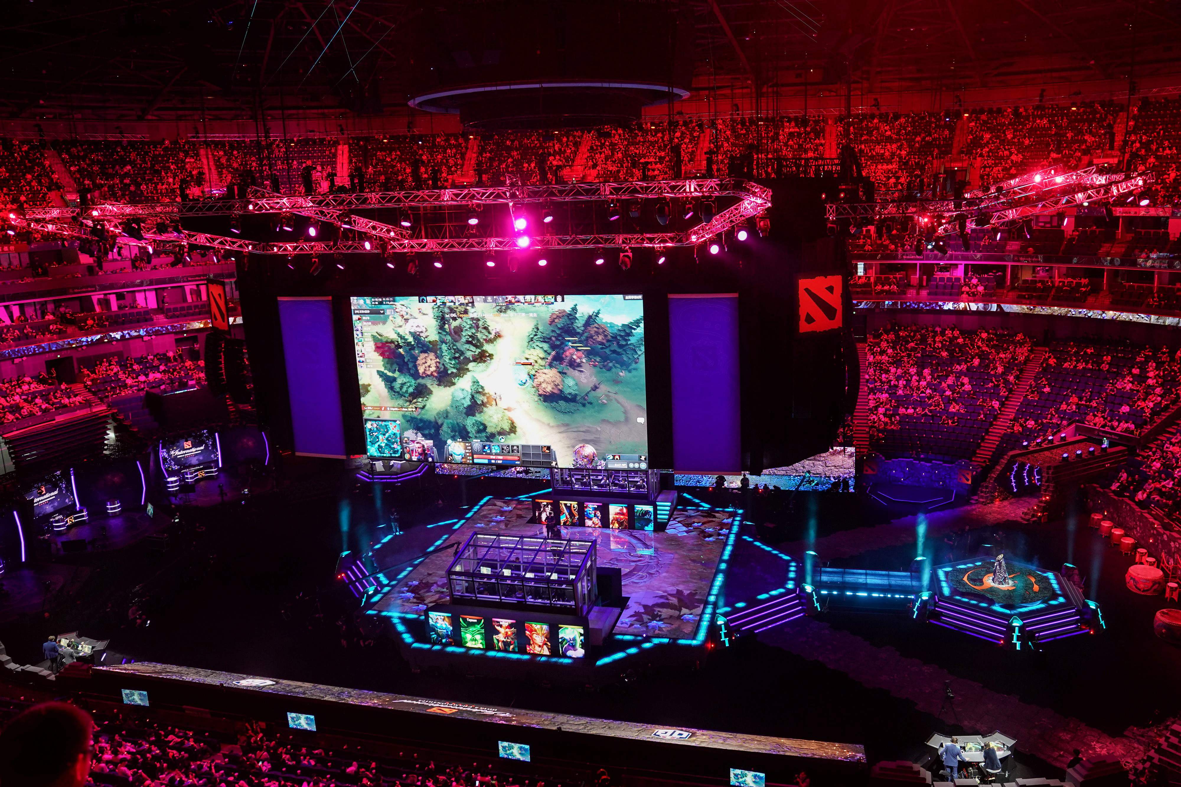 Suasana pertandingan final Dota 2 Championships di Shanghai, (25/8/2019)