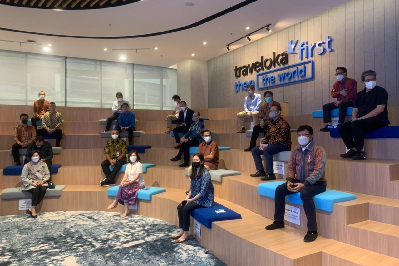 Suasana peresmian Traveloka Campus di BSD City, Kamis (18/3).