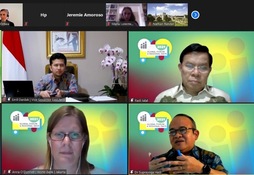 Acara Global Forum Human Capital Project 2021 yang diselenggarakan secara virtual di Jakarta. 