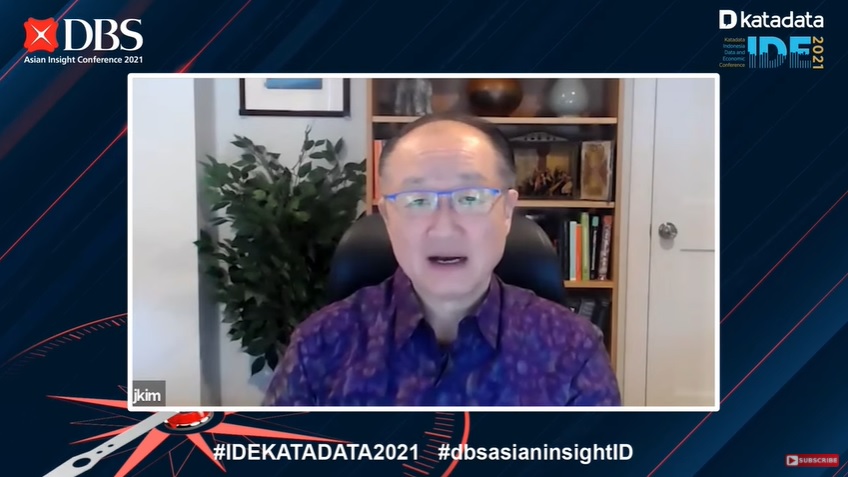 Mantan Presiden bank Dunia Jim Yong Kim dalam diskusi virtual