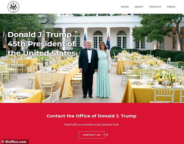 Mantan Presiden AS Donald Trump meluncurkan situs web resmi 45office.com sebuah platform bagi para pendukungnya. 