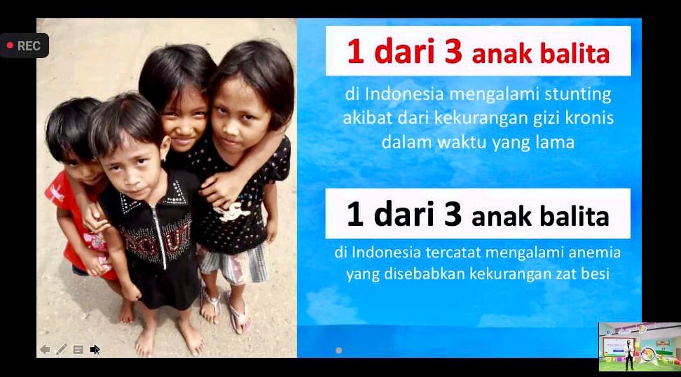 Satu dari tiga anak balita di Indonesia mengalami stunting akibat dari kekurangan gizi kronis dalam waktu yang lama.