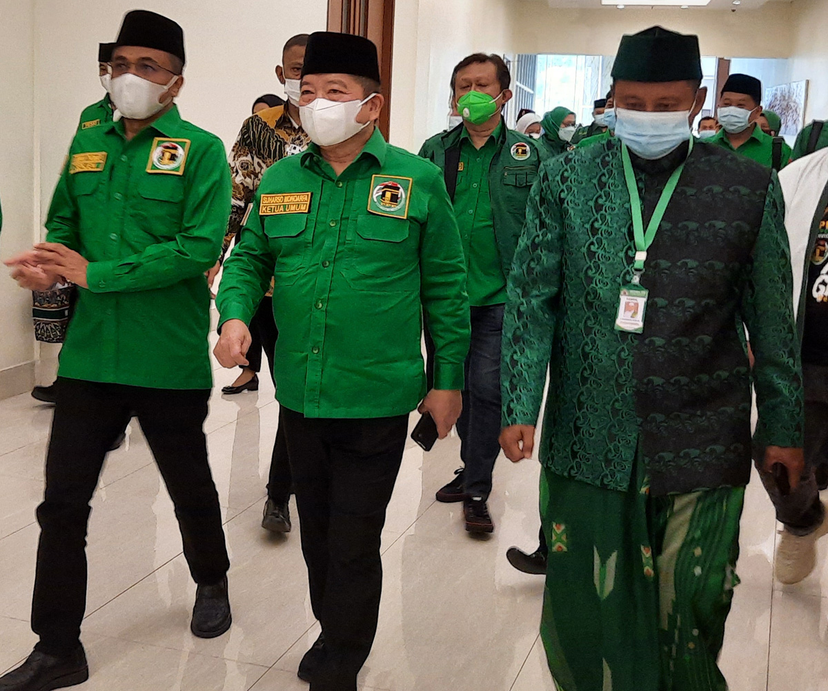 KETUA Umum PPP Suharso Monoarfa hadir di Muswil VIII DPW PPP Jawa Barat di Cianjur, Senin (29/3).