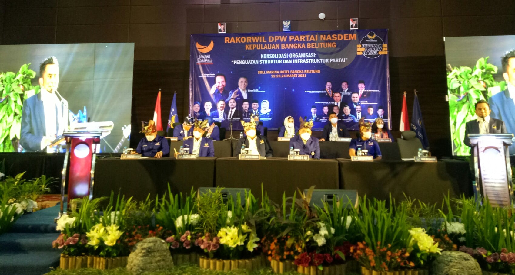  Rapat Koordinasi wilayah (Rakorwil)  Partai NasDem Babel di Hotel Aston Soll Marina. Selasa (23/3/2021).