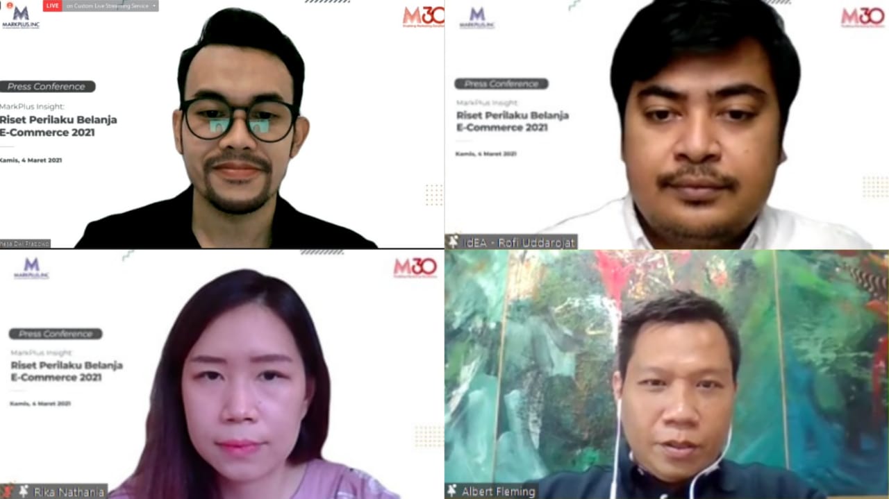 Konferensi pers MarkPlus Insight yang digelar secara virtual pada Kamis, (4/3/2021).