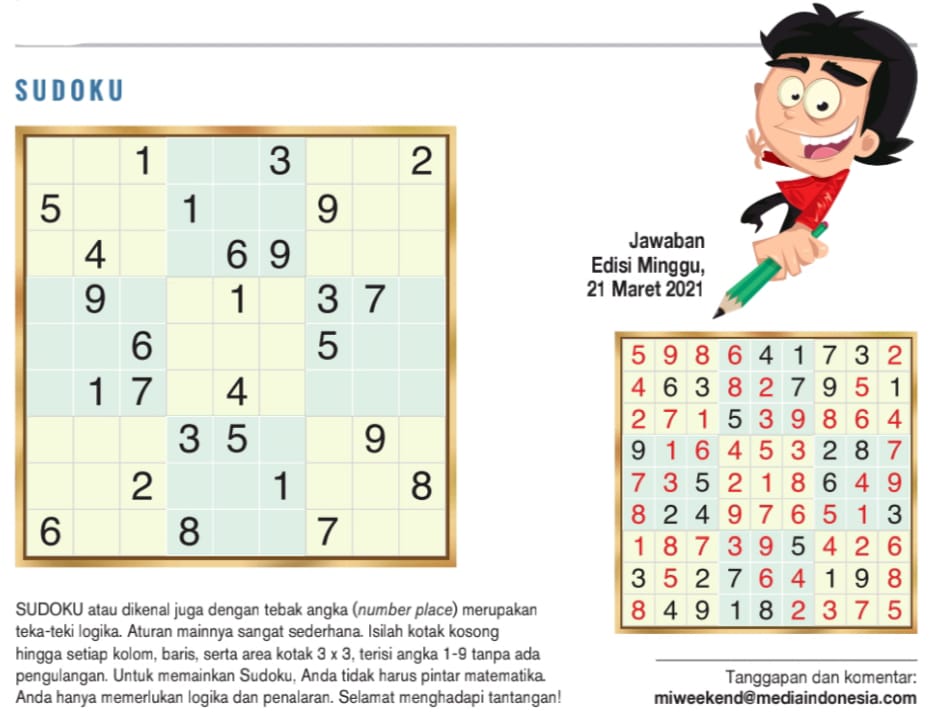 Sudoku Edisi 28 Maret 2021
