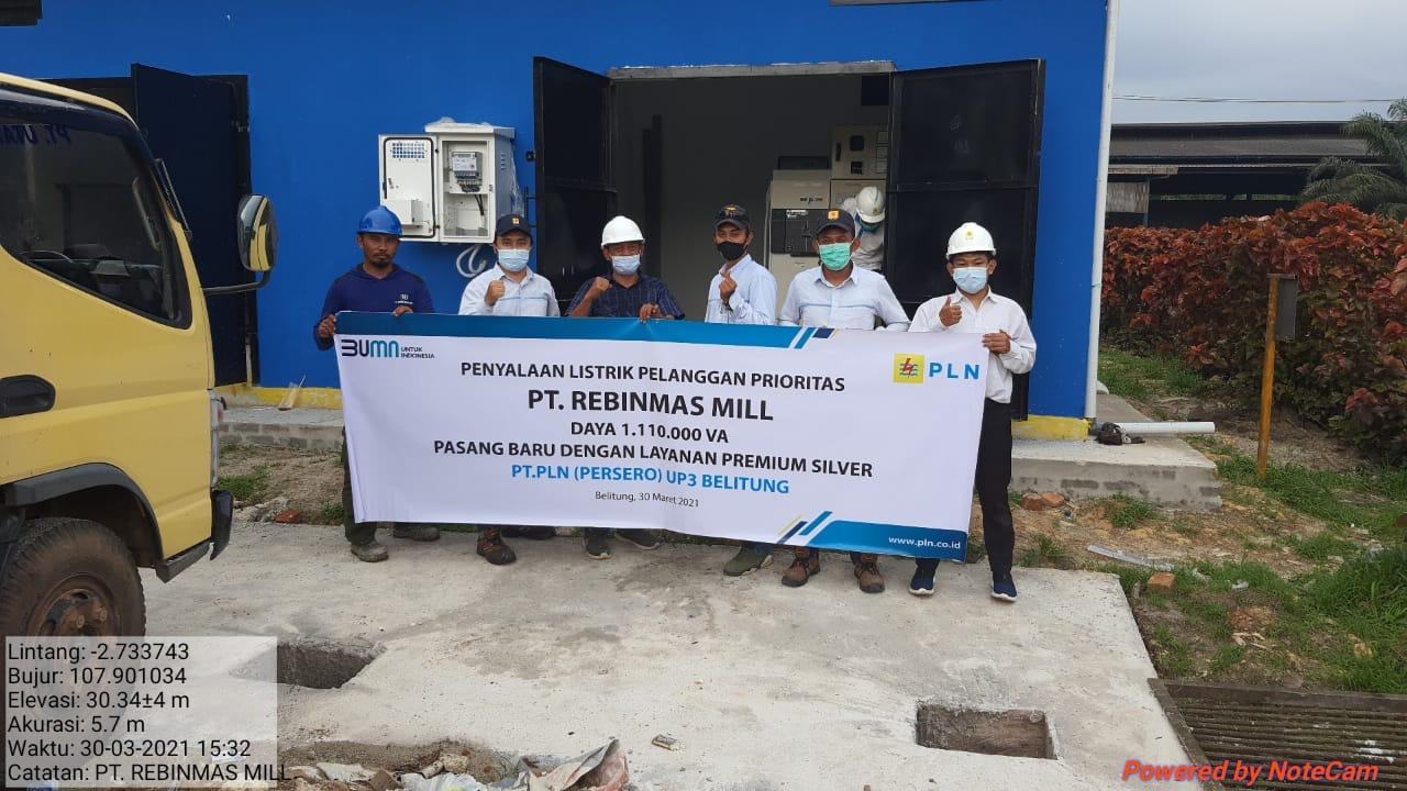 PLN UP3 Kabupaten Belitung Provinsi Bangka Belitung siap mengaliri listrik dengan daya 1,1 juta VA untuk pabrik sawit.