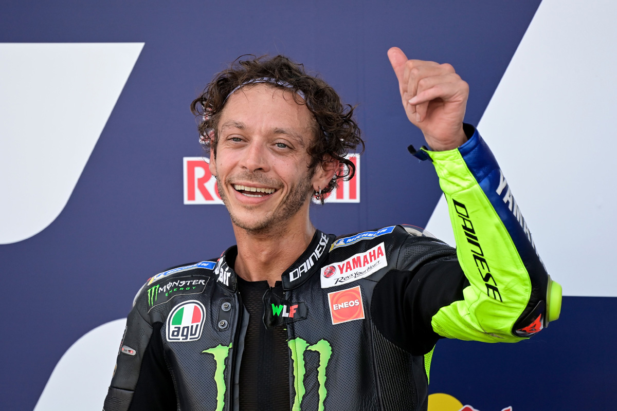 Pembalap tim Petronas Yamaha Valentino Rossi.