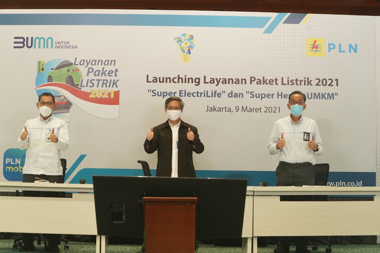 Launching Layanan Palet Listrik 2021 program 'Super Electrilife' dan 'Super Hemat UMKM' di Jakarta, Selasa (9/3/2021).  