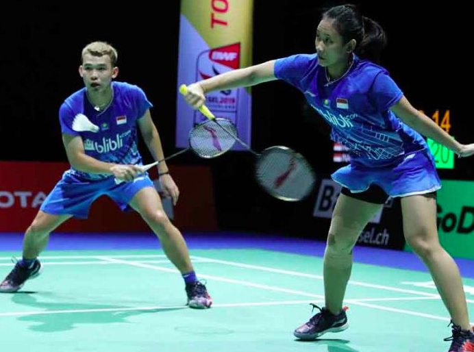 Pasangan ganda campuran Rinov Rivaldy/Pitha Haningtyas Mentari 