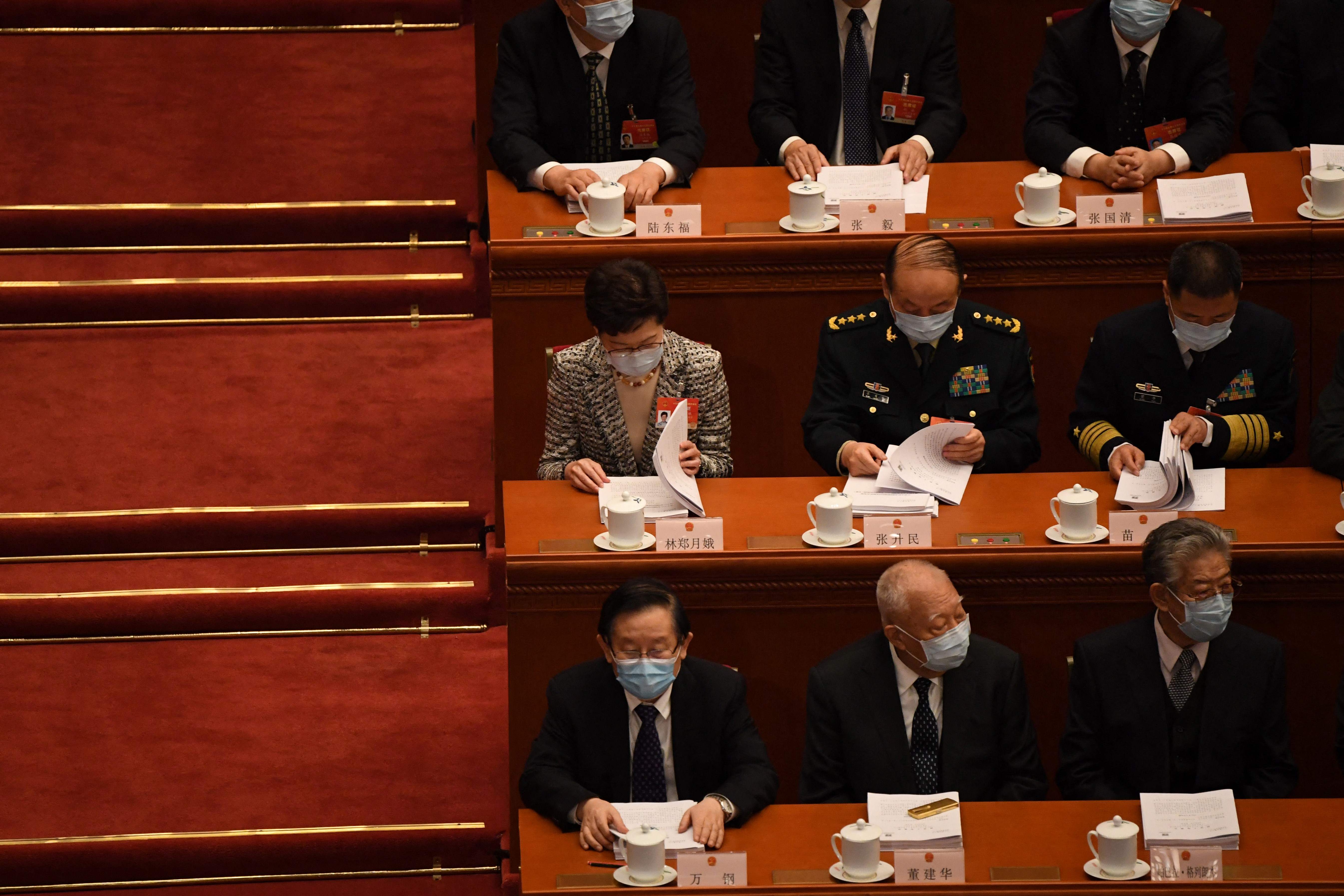 Kongres Rakyat Nasional (NPC) Tiongkok mempertimbangkan proposal untuk merombak sistem pemilu di Hong Kong, Jumat (5/3/2021)