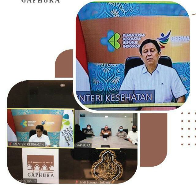  Menkes Budi Gunadi Sadikin beraudiensi via Zoom dengan Gabungan Perusahaan Haji dan Umrah Nusantara (GAPHURA), Kamis (25/3/2021).