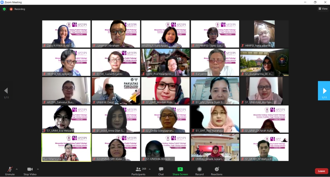 Sarasehan Himpunan Psikologi Indonesia (Himpsi) dan Asosiasi Penyelenggara Pendidikan Tinggi Psikologi Indonesia (AP2TPI).