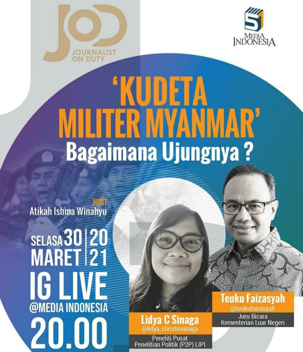 Program Journalist On Duty Media Indonesia membahas krisis Myanmar