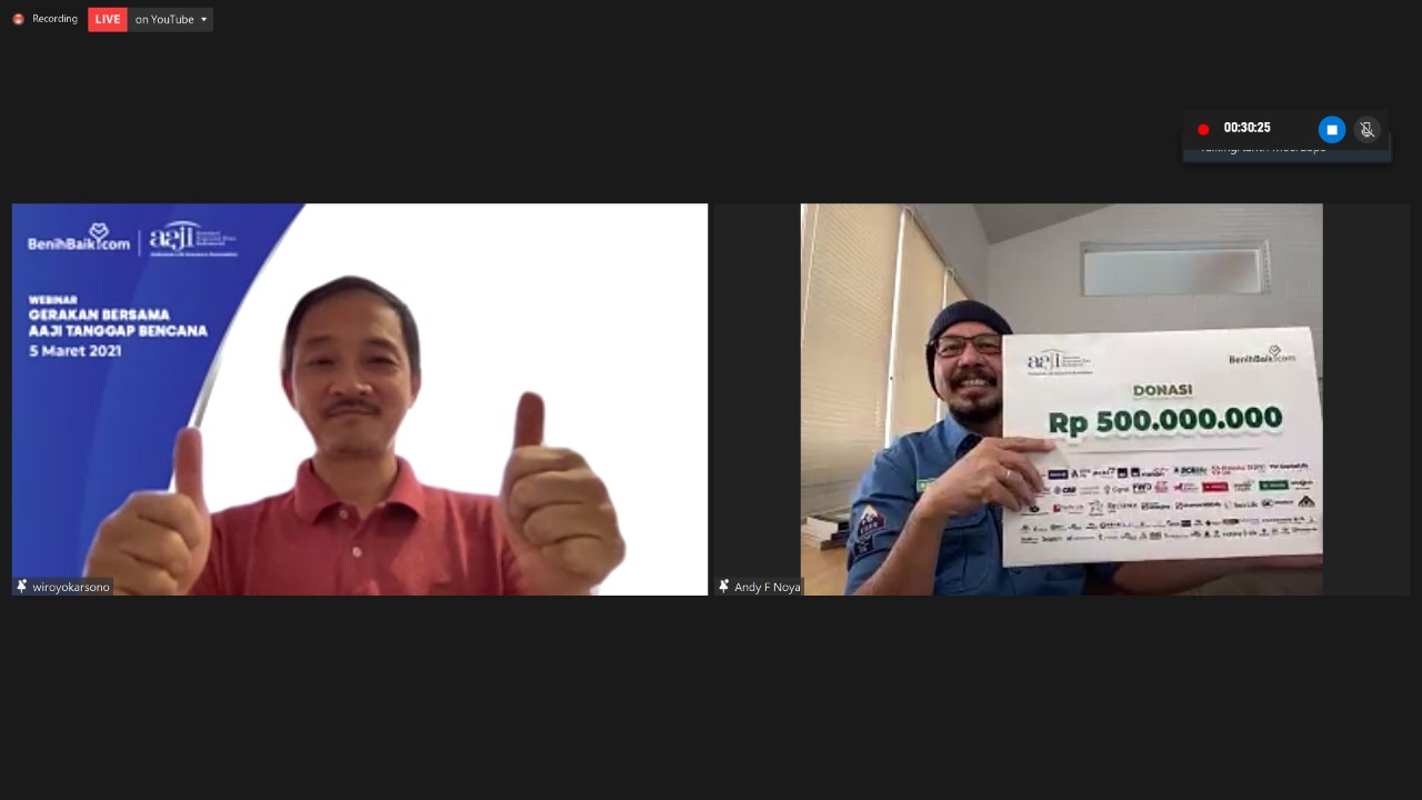 Kolaborasi AAJI dengan  BenihBaik.com. dalam menyalurkan bantuan untuk para korban bencana alam.