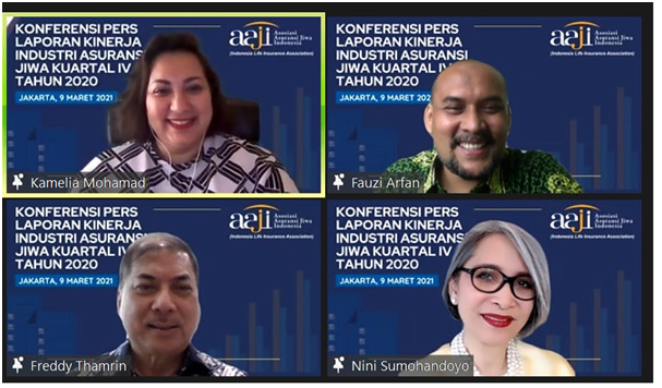 Acara laporan kinerja Kuartal IV Tahun 2020 industri asuransi jiwa yang diadakan secara virtual. 