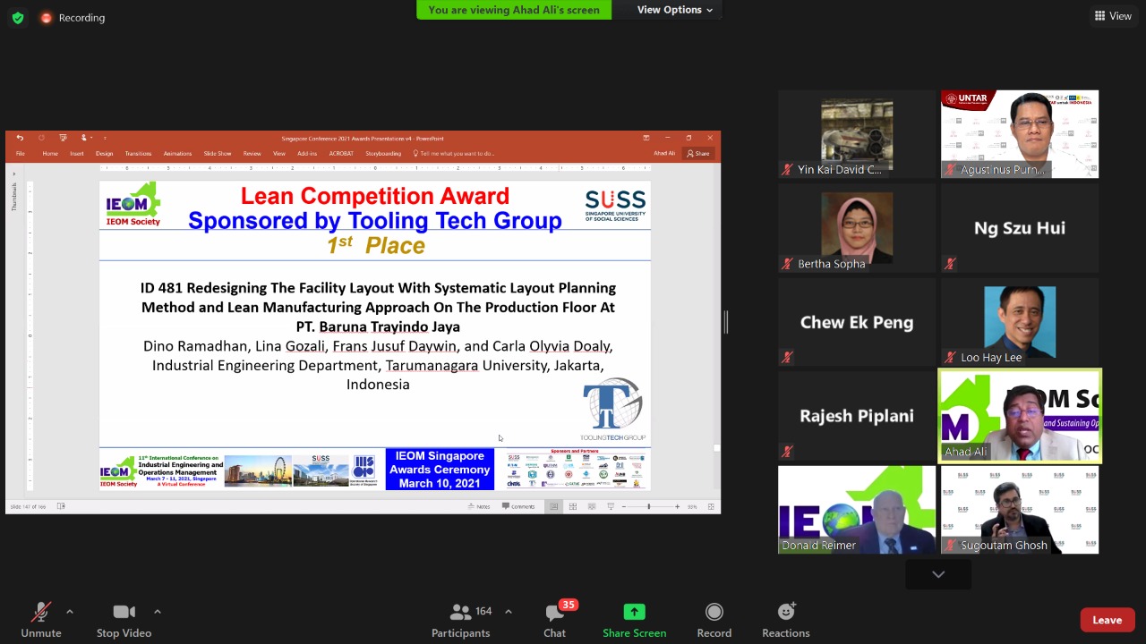 Acara The 11th Annual International Conference on Industrial Engineering and Operations Management di Singapura.