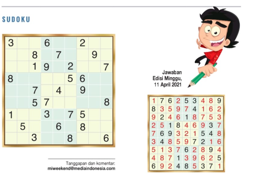 Sudoku Edisi 18 April 2021
