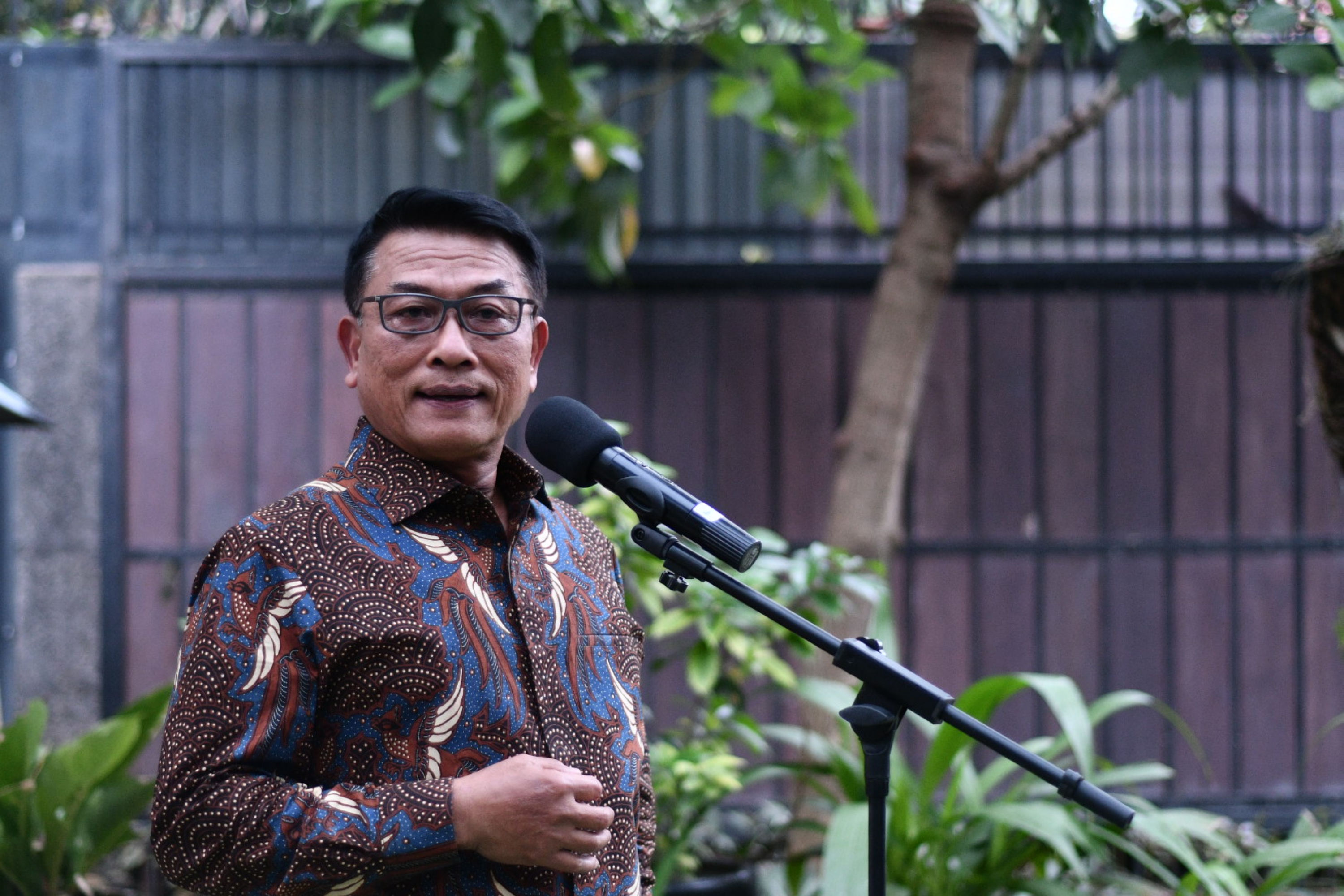 Kepala Kantor Staf Presiden Moeldoko saat memberikan keterangan pers.