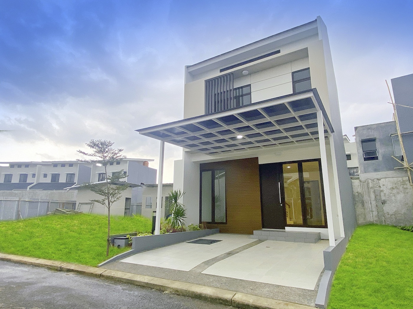 Contoh rumah yang dibangun precast di cluster New Shinano Precast, JGC. 