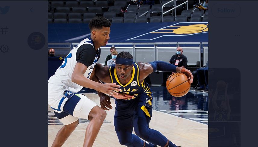 Laga NBA antara Indiana Pacers dan Minnesota Timberwolves