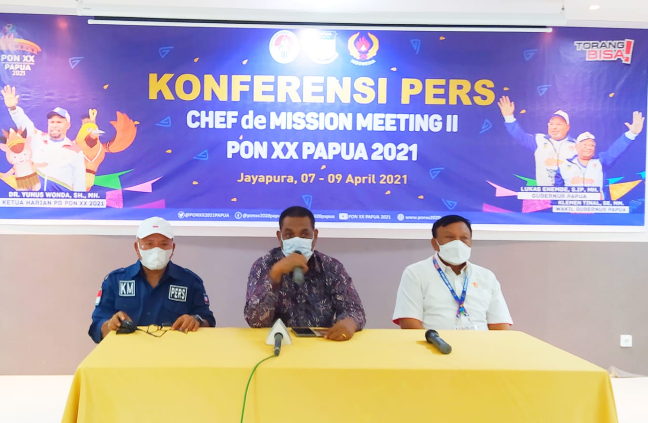 konferensi pers peninjauan kesiapan PON Papua 2020.