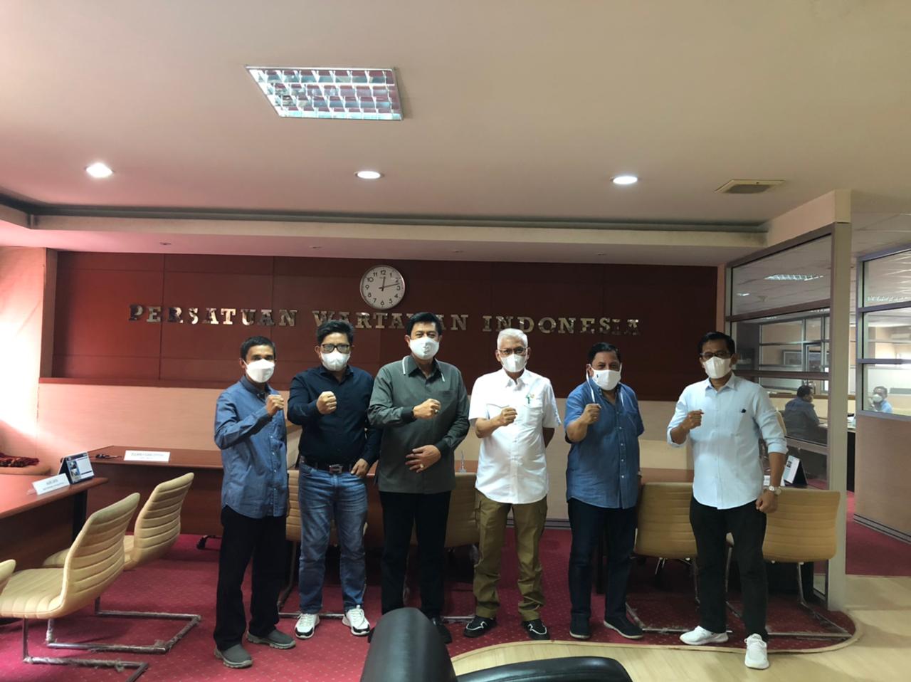 Pertemuan antara pengurus PWI Pusat dan Pemerintah Provinsi Sultra bersama pengurus PWI Sultra di Kantor PWI Pusat, Rabu (7/4)