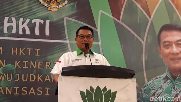 Ketua Umum HKTI Moeldoko saat memberi sambutan. 