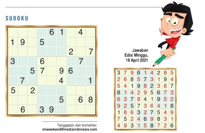 Sudoku Edisi 25 April 2021