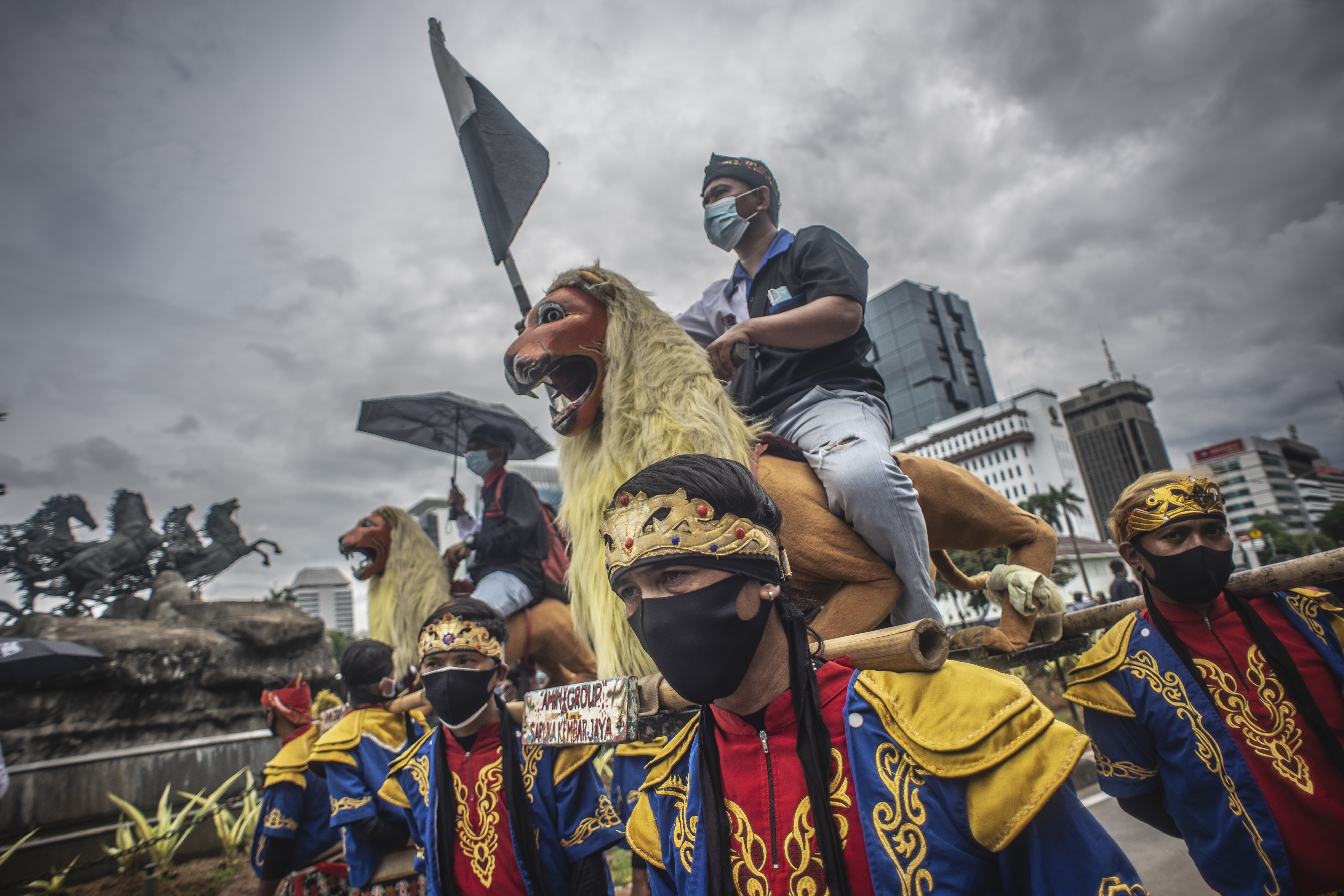 Aksi buruh di Jakarta 2020 silam