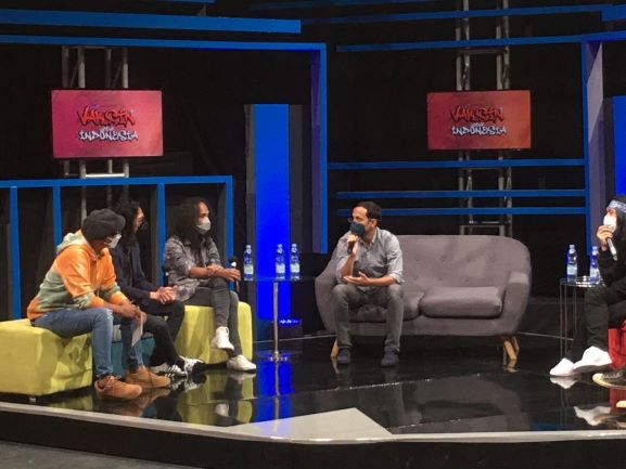 Menteri Pendidikan dan Kebudayaan (Mendikbud), Nadiem Makarim ketika menjadi bintang tamu di program Vaksin Untuk Indonesia. 
