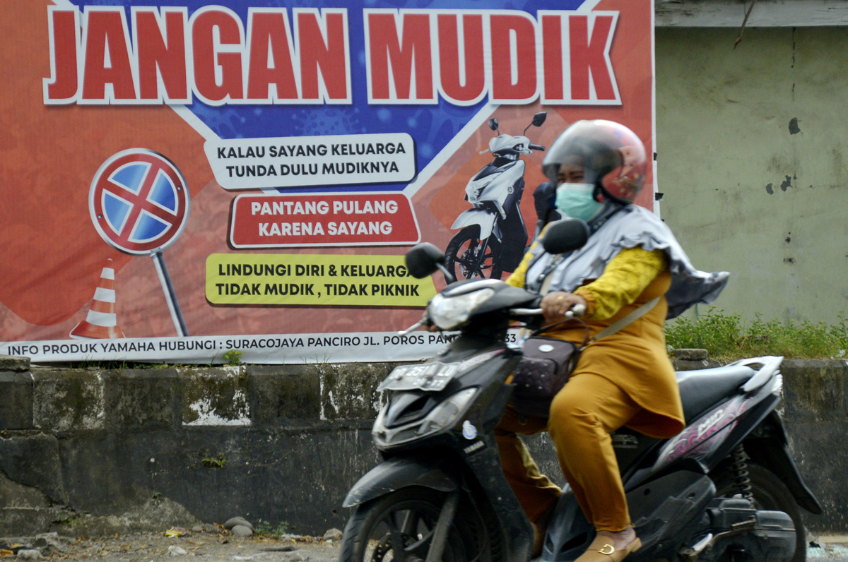 Imbauan untuk tidak melakukan mudik pada lebaran tahun ini. 