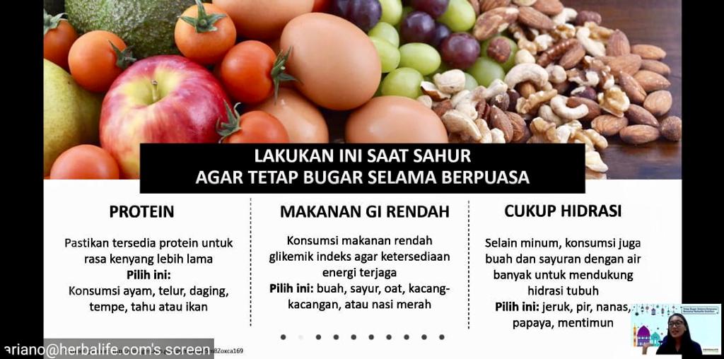 Menu Ramadan yang dianjutkan agar tetap bugar selama berpuasa.