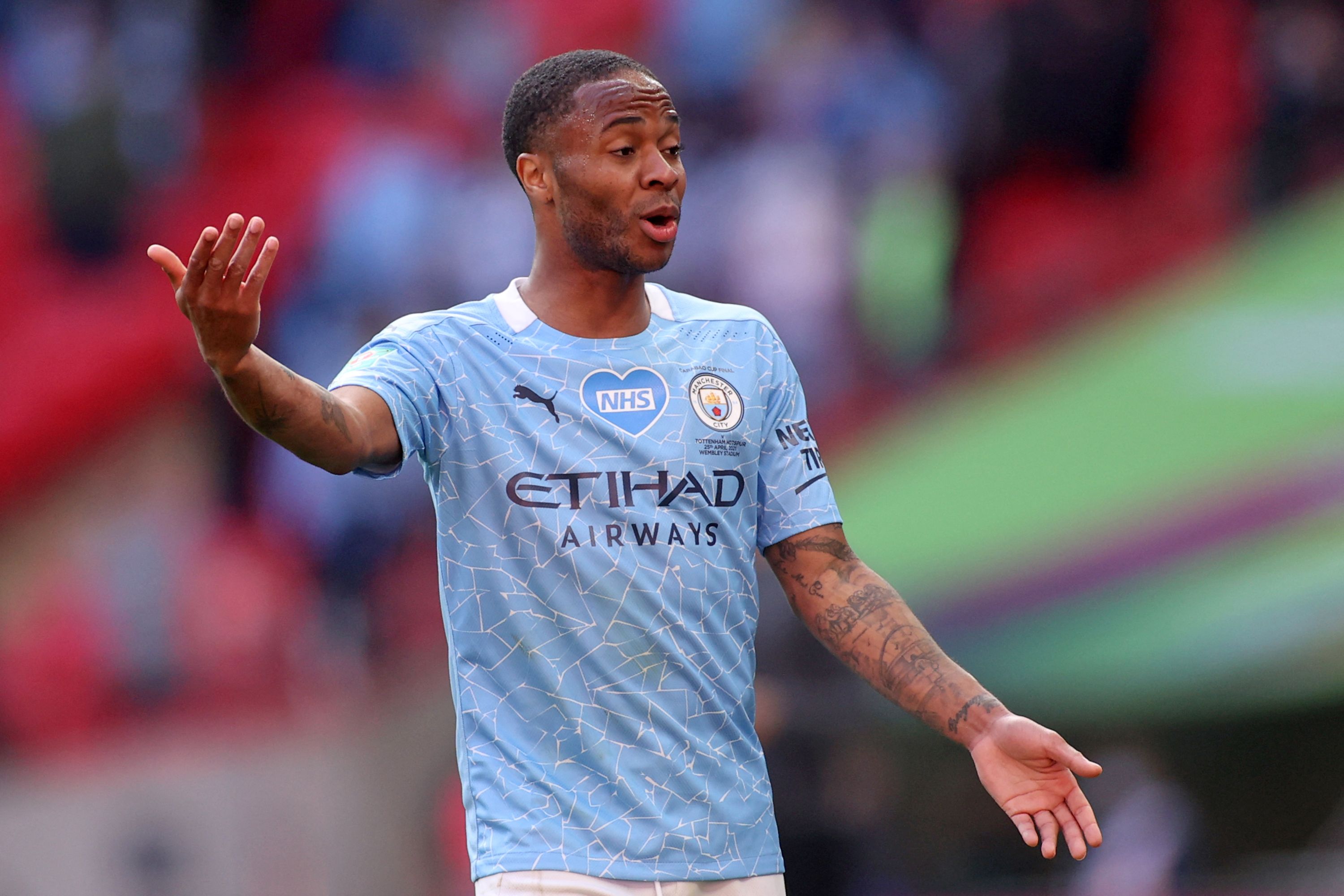 Gelandang Manchester City Raheem Sterling