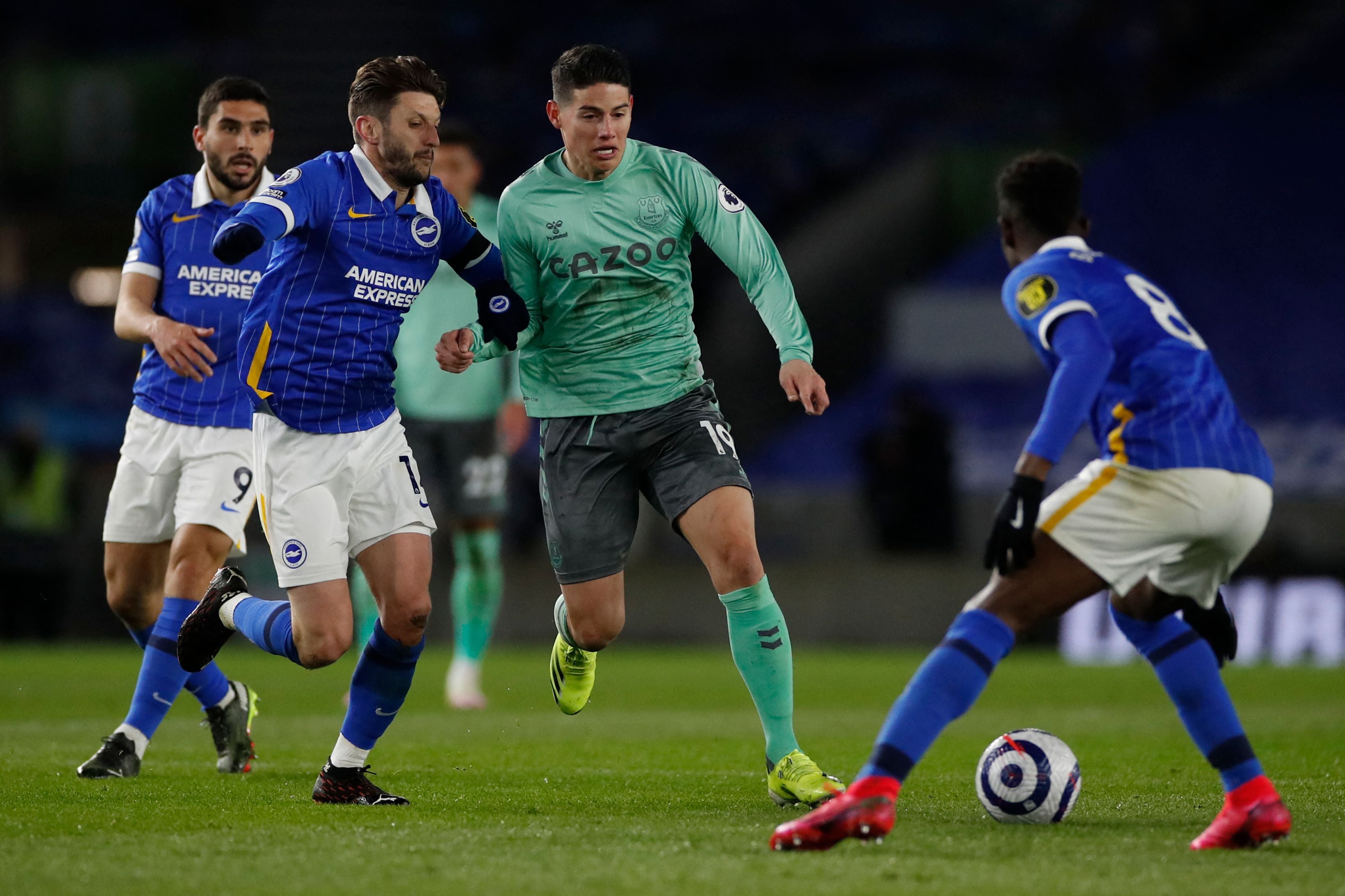 Laga Liga Primer Inggris antara Brighton & Hove Albion dengan Everton.