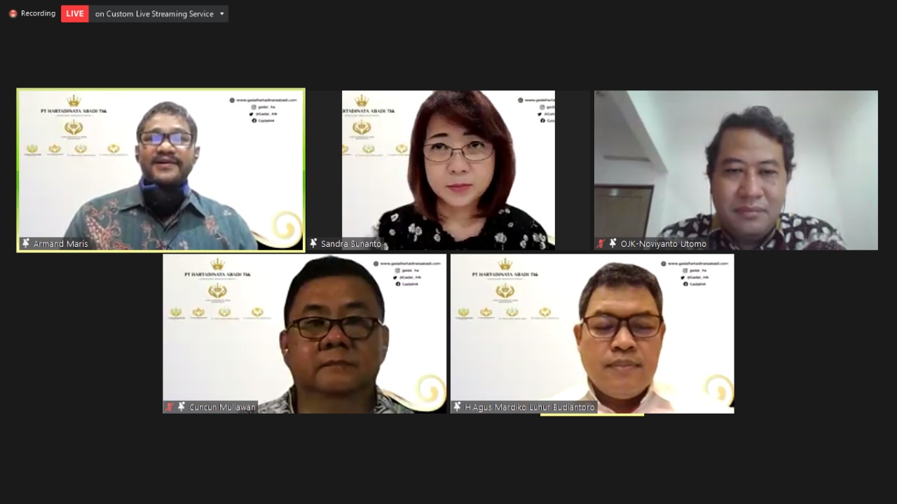 Peluncuran unit gadai emas PT. Hartadinata Abadi Tbk secara virtual