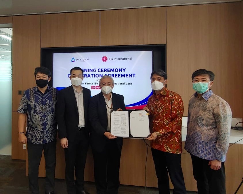 Prosesi penandatanganan Cooperation Agreement (28/4)  LG International Corp (LGI) dengan PT Pyridam Farma Tbk (PYFA)