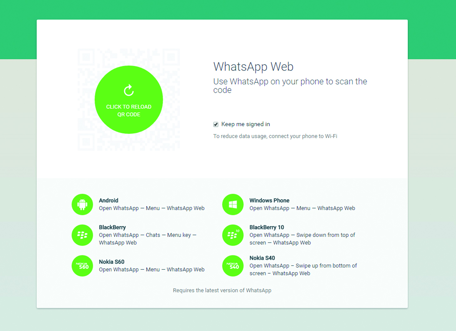 Tampilan Whatsapp Web di laptop atau komputer