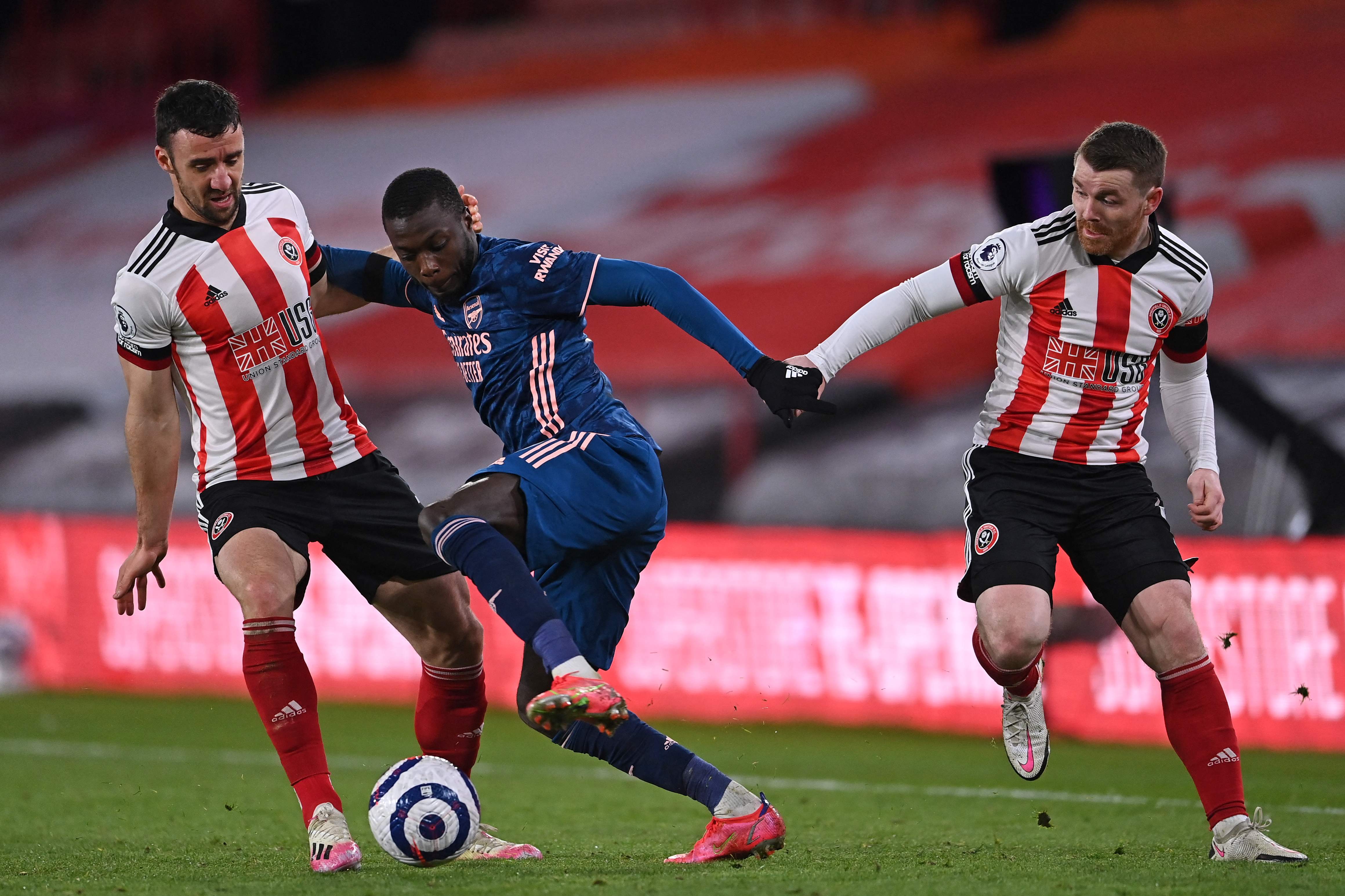  Arsenal menggulung tuan rumah Sheffield United 3-0 di Stadion Bramall Lane, Sheffield, Inggris, Minggu (11/4/2021).