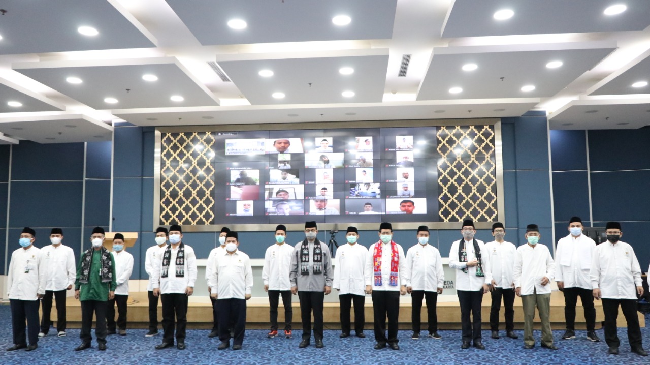 Acara pelepasan Duta Imam Tarawih Ramadhan 1442 H, yang di tempatkan di masjid-masjid di wilayah Provinsi DKI Jakarta.