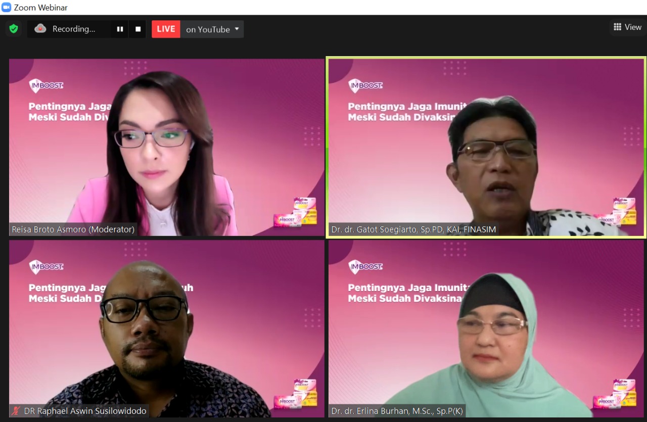 Webinar soal pentingnya imunitas meski sudah divaksin.