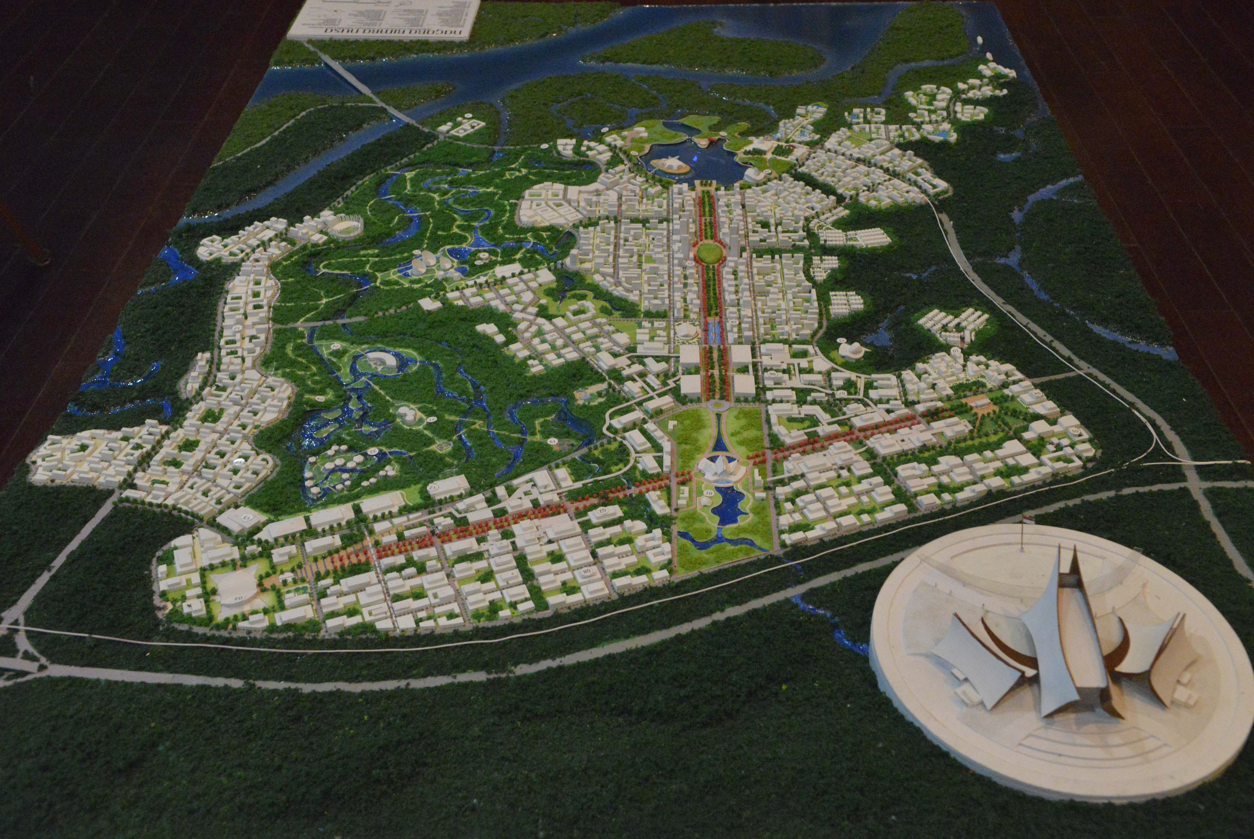 Maket peta lokasi ibu kota negara baru